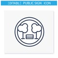 Park symbol line icon