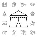 Park tent, circus flat vector icon in amusement pack