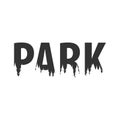 Park. Text or labels with silhouette of forest. Royalty Free Stock Photo