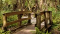 Park trail wooden bridges Royalty Free Stock Photo