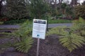 Park view with ferns with park signage Royalty Free Stock Photo