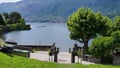 Park Of Villa Melzi In Bellagio At The Famous Italian Lake Como, cloudy sky Royalty Free Stock Photo