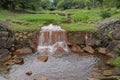 Park Waterfall with Rubble Stones