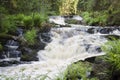 Park of waterfalls on the Ihalanjoki river near the city of Lahdenpohja in Karelia.