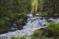 Park of waterfalls on the Ihalanjoki river near the city of Lahdenpohja in Karelia.