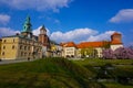 The park of the wawel castle in Krakow