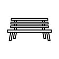 Park wooden bench icon. Street bench isolated on white background Royalty Free Stock Photo