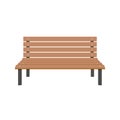 Park wooden bench isolated on white background. Vector illustration Royalty Free Stock Photo