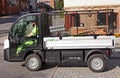 Park workers in the municipality drive around in their work truck for the next assignment