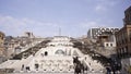 Park in Yerevan with cascade stairs, Armenia. Video. Historical architectural complex with many stairs, fountains, and Royalty Free Stock Photo