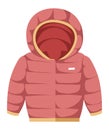 Parka for children, warm winter puffy coat vector Royalty Free Stock Photo