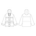 Parka jacket template clip art collection clothing