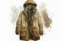 Parka On A White Background. Generative AI