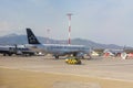 Parked airplanes on Athens International Airport