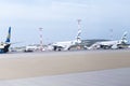 Parked airplanes on Athens International Airport