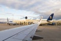 Parked airplanes on Athens International Airport