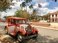 Parked american Ford taxi car in Vinales - Cuba