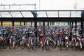 Parked bicycles