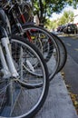 Parked bicycles