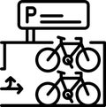 Parked bicycles Vector Icon Royalty Free Stock Photo