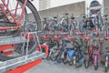 Parked Bicycles At Amsterdam The Netherlands Royalty Free Stock Photo