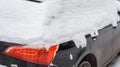 The car in the snow, covered with a white snowdrift. Royalty Free Stock Photo