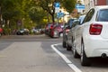 Parked car in the city. Traffic concept. Royalty Free Stock Photo