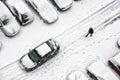 parked cars covered with snow