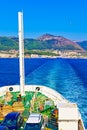 Ferry boat navigating in Ionian Sea Igoumenitsa Ferry Port Greece Royalty Free Stock Photo