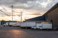 Parked delivery trucks and vans Royalty Free Stock Photo