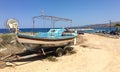 Parked fishing boat
