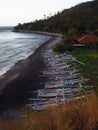 Parked Fishing Boats on the Beach, Amed, Bali