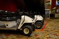 Parked golf carts at Singapore Changi airport