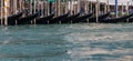 Gondolas Along the Grand Canal of Venice Royalty Free Stock Photo