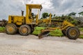 Parked Grader At Marl Roadway Royalty Free Stock Photo