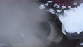 Parked idling car exhaust closeup video with alot of polluting exhaust coming from tailpipe