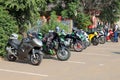 Parked motorbikes at Yearly Mass Ride