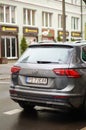 Parked new Volkswagen Tiguan car on a parking spot in Poznan, Poland.