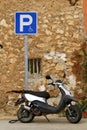 Parked old moped Royalty Free Stock Photo