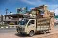 Parked and overloaded ACF delivery truck in Mysore, India.