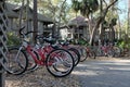 Parked Rental Bicycles Popular Alternative Transportation