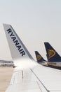 Parked ryanair jet, the logo Royalty Free Stock Photo