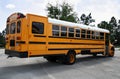 Parked schoolbus rear Royalty Free Stock Photo