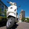 Parked scooter in downtown Berlin