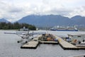 Seaplanes in Coal Harbor, in downtown Vancouver, British Columbia, Canada Royalty Free Stock Photo