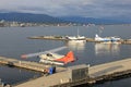 Seaplanes in Coal Harbor, in downtown Vancouver, British Columbia, Canada Royalty Free Stock Photo