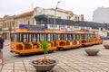 Parked tourist train sightseeing tour in aveiro portugal