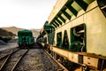 Parked wagons at the train station Royalty Free Stock Photo