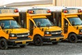 Parked Yellow School Vans