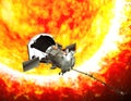 Parker Solar Probe traveling to the sun. The purpose of the probe is to carefully analyze the Sun and its solar wind